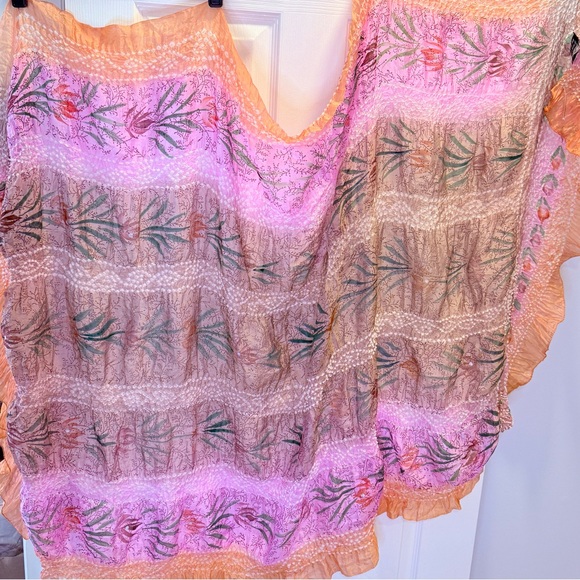 NWT Feathers Anthropologie By Tolani Multicolor Lightweight Silk Scarf - Picture 9 of 9